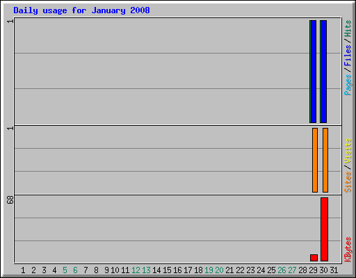 Daily usage for January 2008
