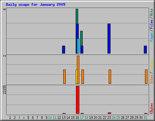 Daily usage for January 2009