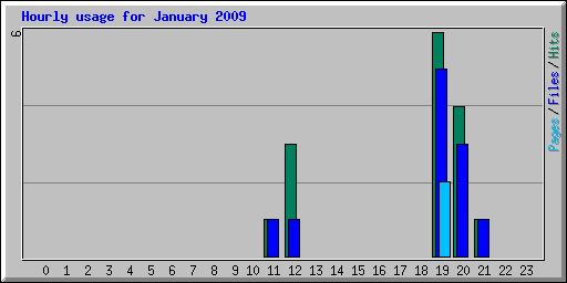 Hourly usage for January 2009